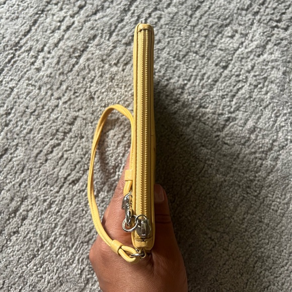 Coach Yellow Leather Wristlet with Minimalist Design - Picture 6 of 10